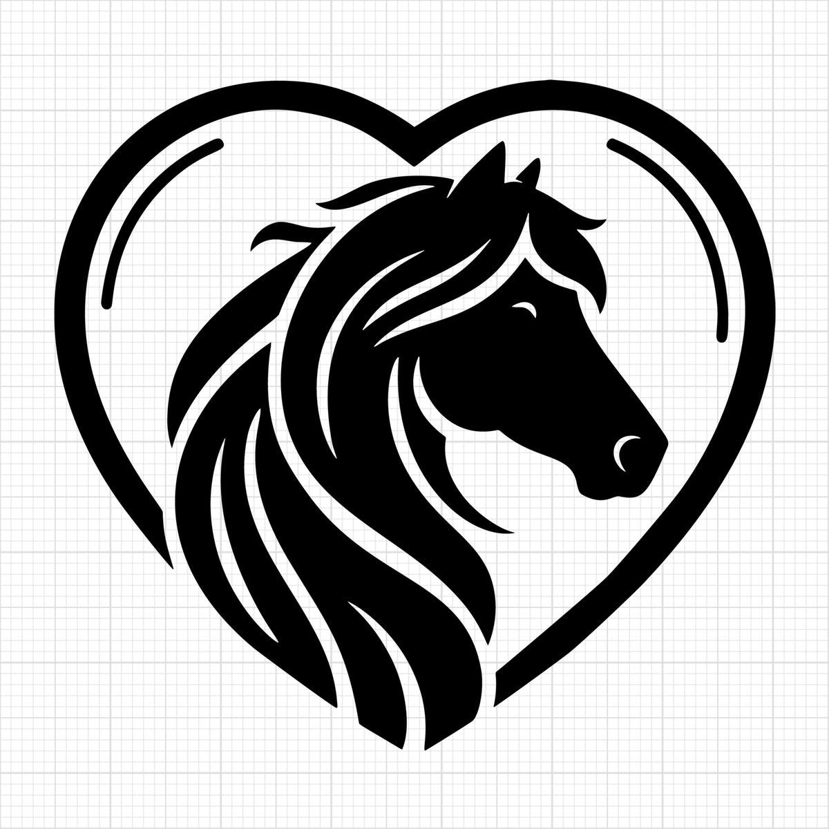 Cute Horse Heart Shape