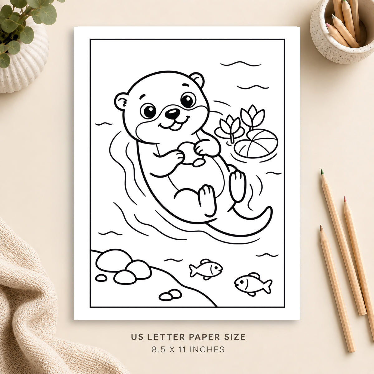 Cute Otter Coloring Page 6