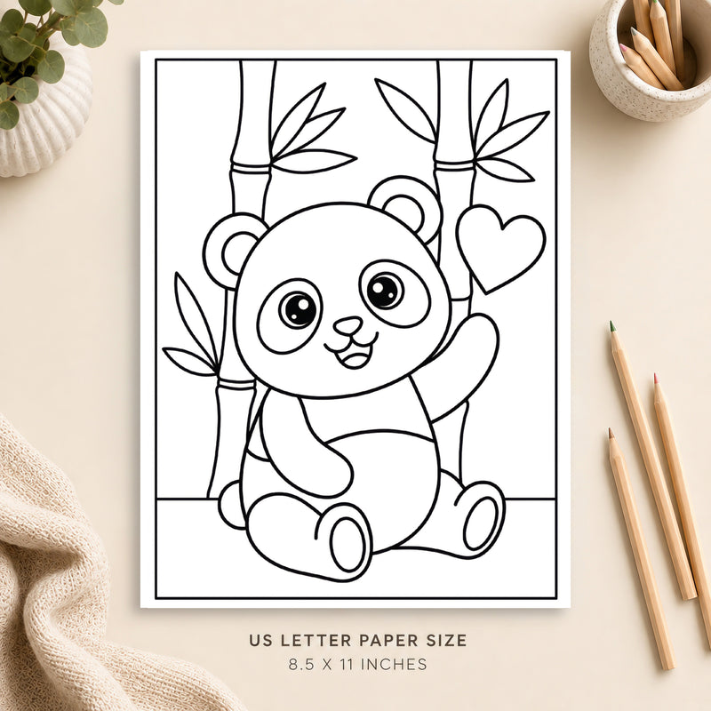 Cute Panda Coloring Page 5