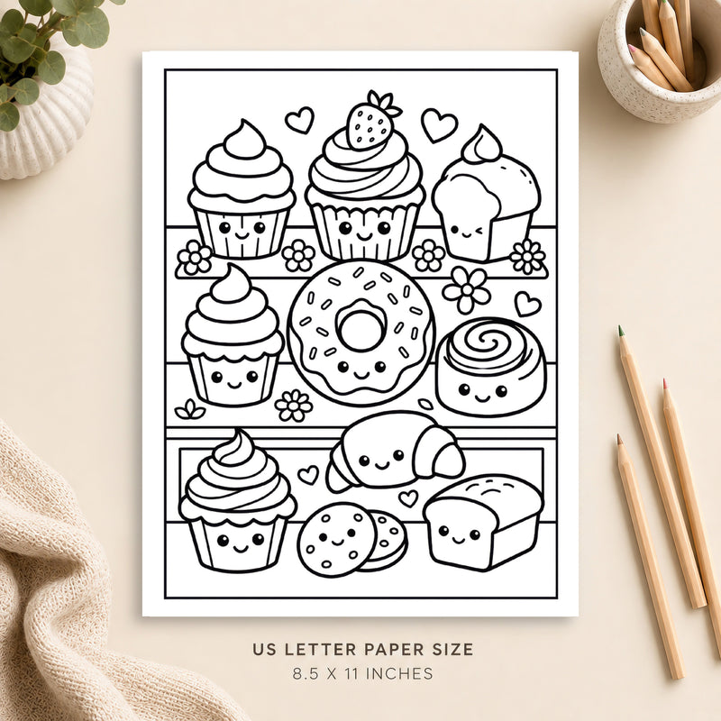 Cute Pastries Coloring Page 5