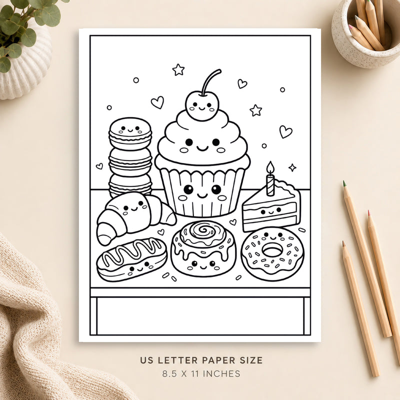 Cute Pastries Coloring Page 7