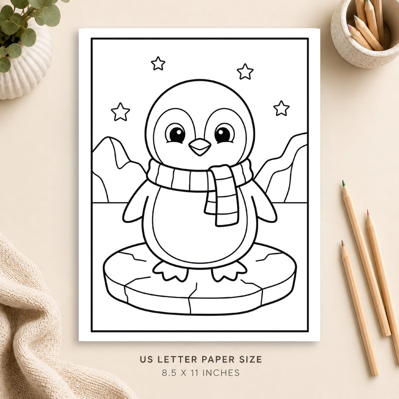 Cute Penguin Coloring Page 5