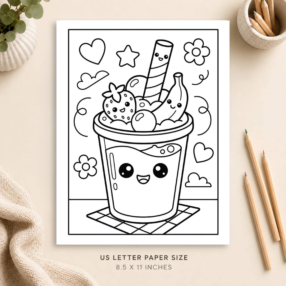 Cute Smoothie Coloring Page 5