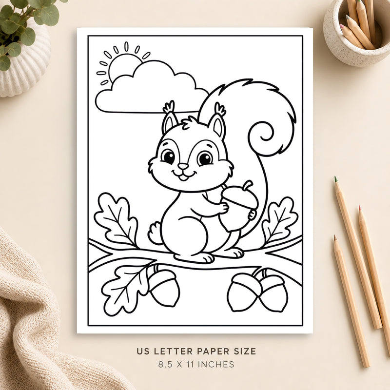 Cute Squirrel Coloring Page 5