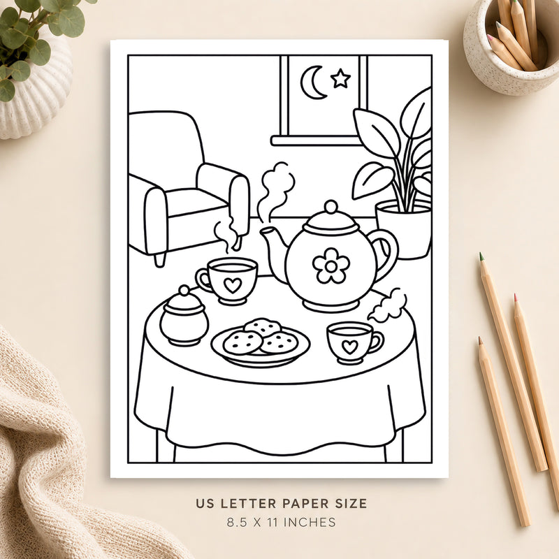 Cute Tea Coloring Page 5