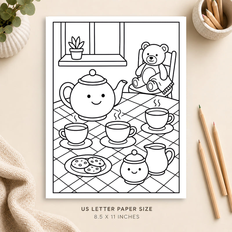 Cute Tea Coloring Page 7