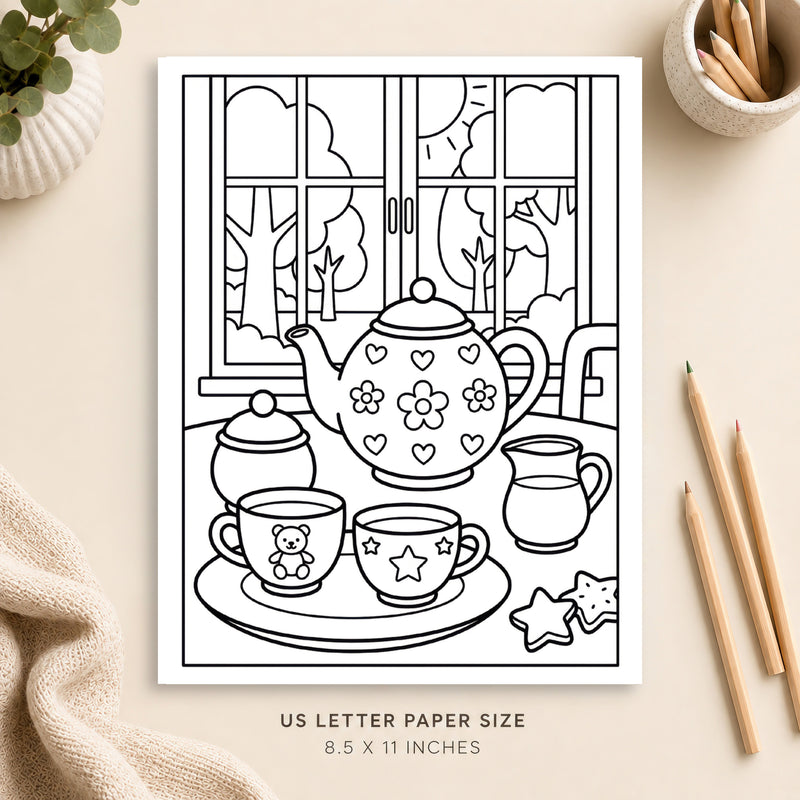 Cute Tea Coloring Page 8