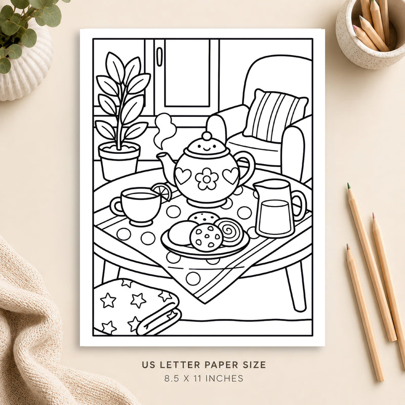 Cute Tea Coloring Page 9