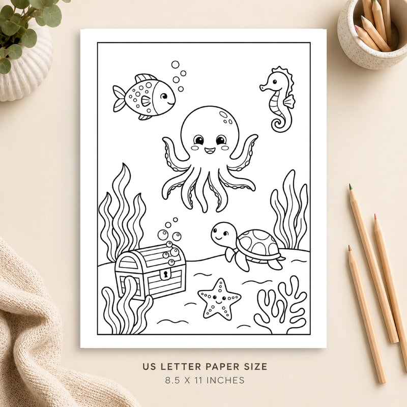 Cute Under the Sea Coloring Page 5