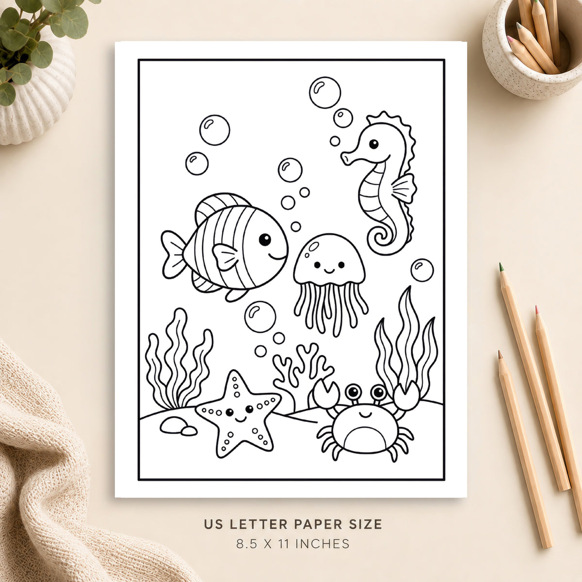 Cute Under the Sea Coloring Page 7