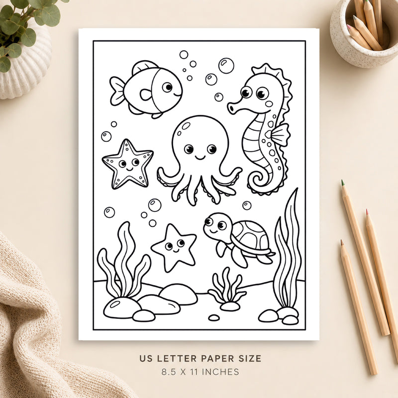Cute Under the Sea Coloring Page 8