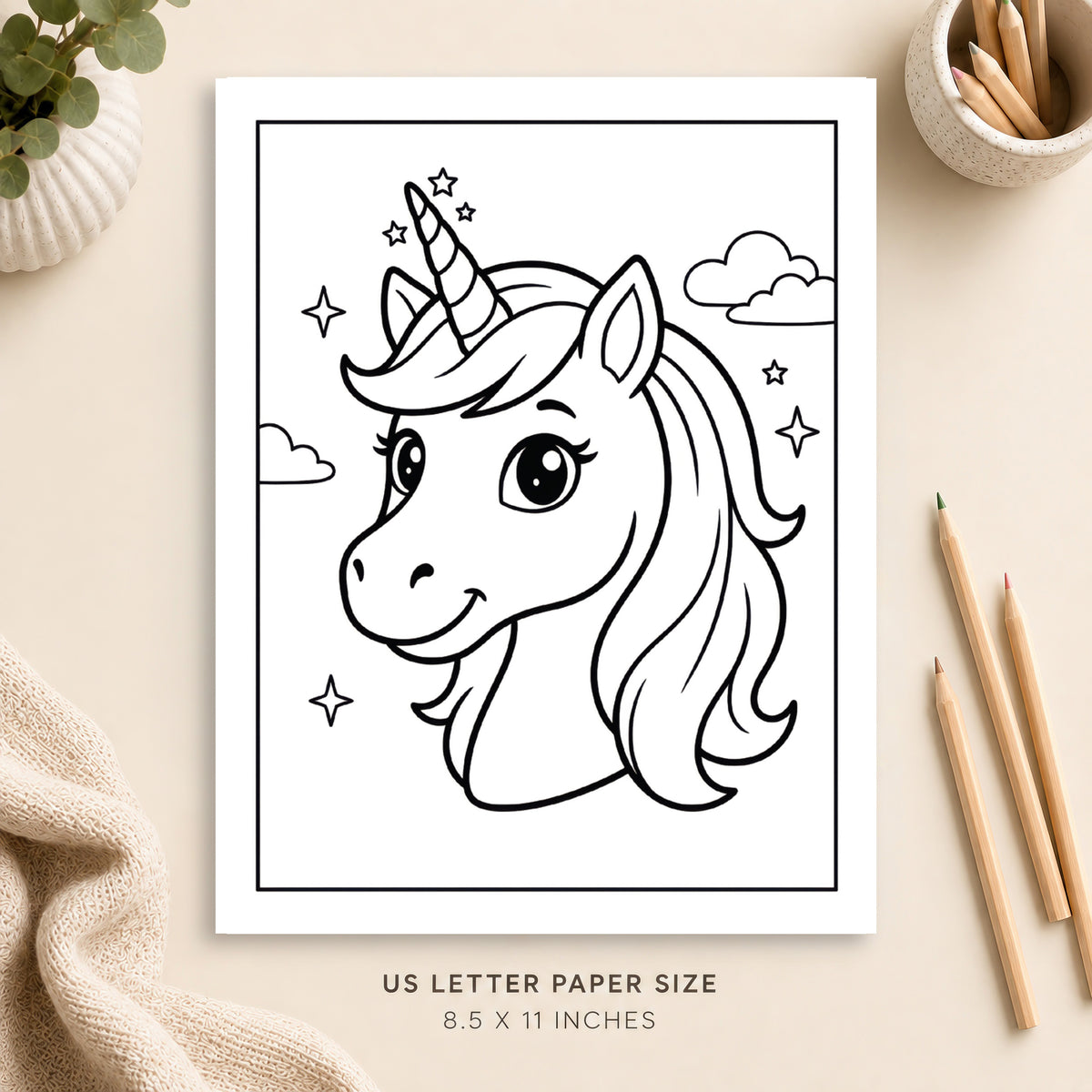 Cute Unicorn Coloring Page 10