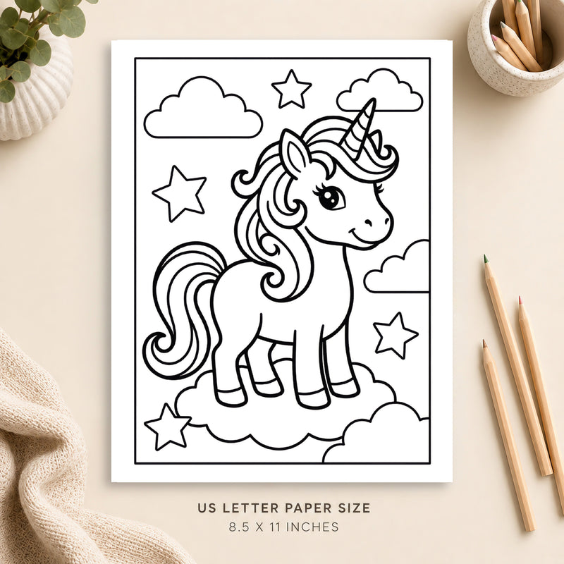 Cute Unicorn Coloring Page 5
