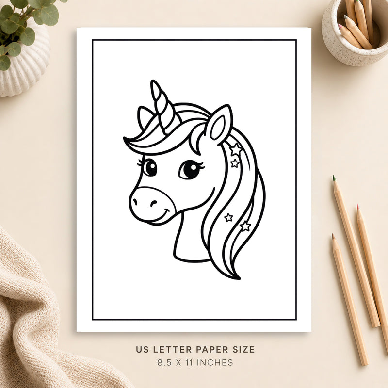 Cute Unicorn Coloring Page 8