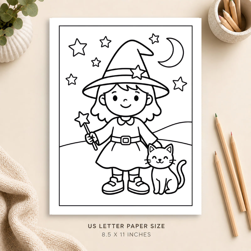 Cute Witch Coloring Page 5