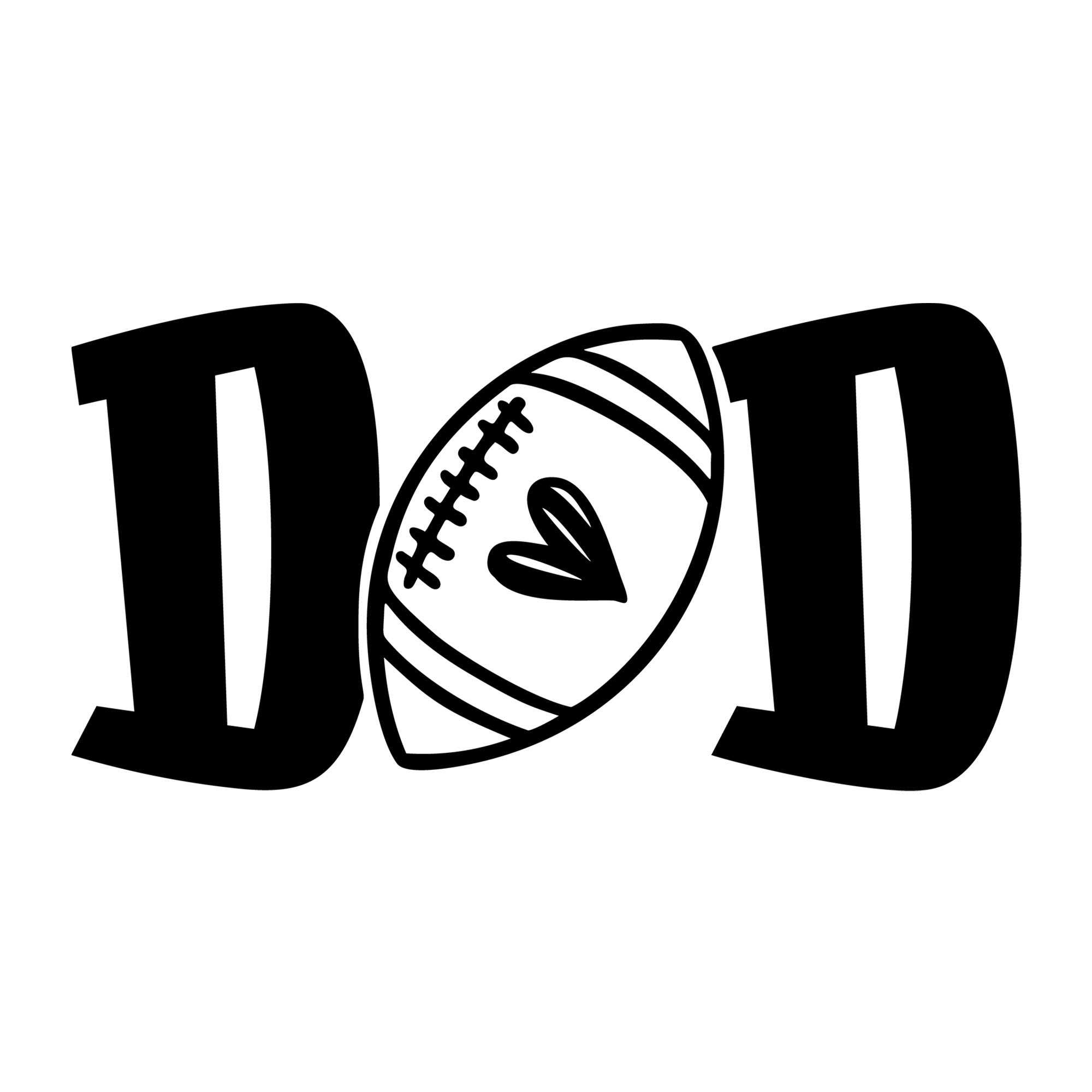Dad Football SVG design for Cricut, Silhouette, laser cutting, vinyl, sublimation, football, and game day craft projects.