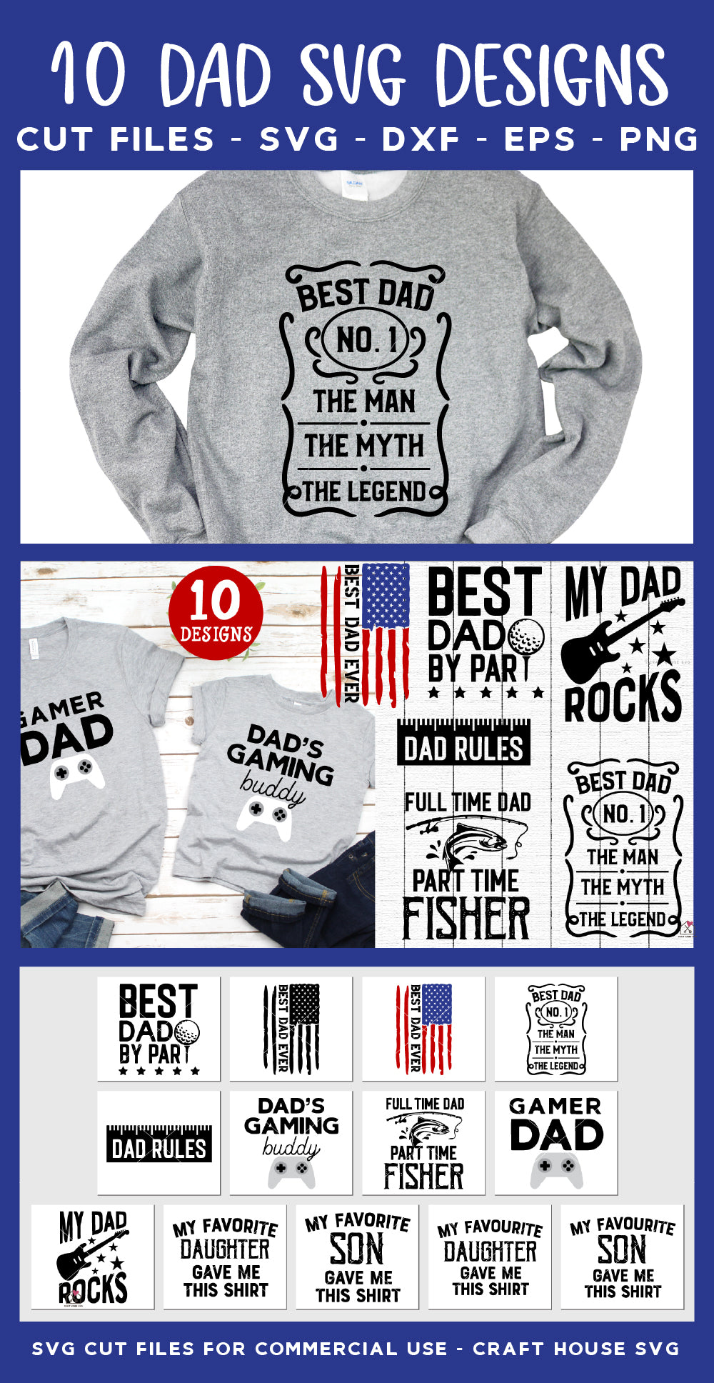 Dad SVG Bundle Father's Day Shirt - Craft House SVG