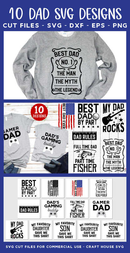 Dad SVG Bundle Father's Day Shirt - Craft House SVG