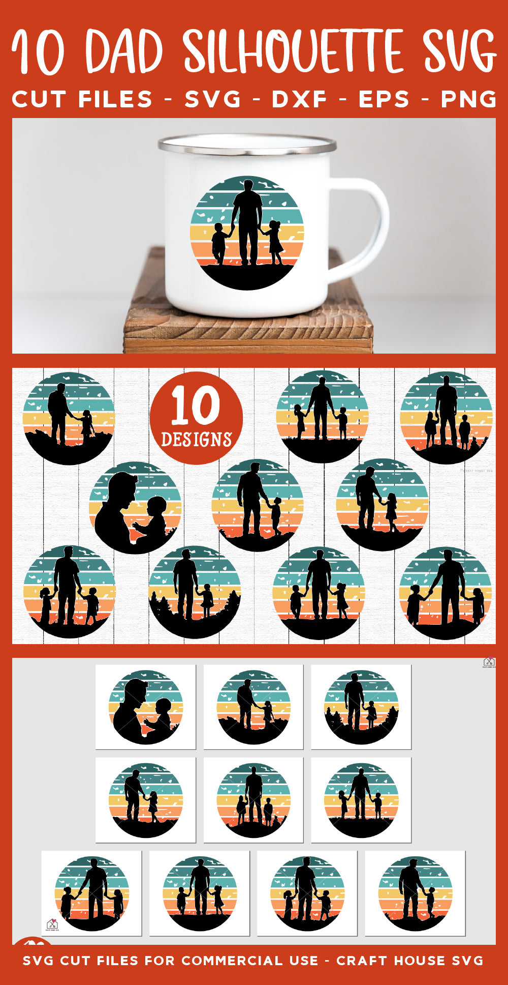 Dad Silhouette SVG Bundle