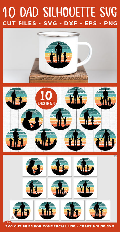 Dad Silhouette SVG Bundle