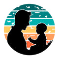 Dad And Baby Silhouette SVG design for Cricut, Silhouette, laser cutting, vinyl, sublimation, and Father's Day craft projects.