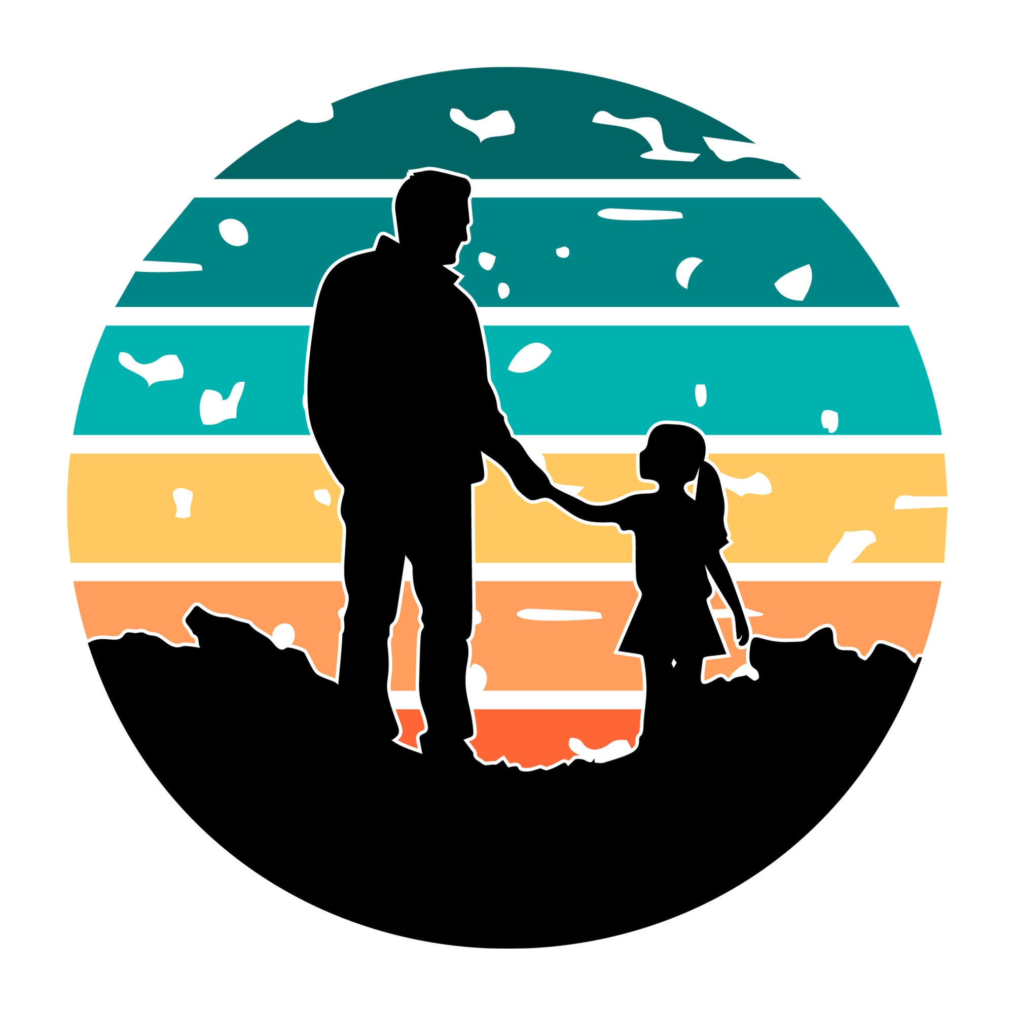 Dad And Daughter Silhouette SVG design for Cricut, Silhouette, laser cutting, vinyl, sublimation, and Father's Day craft projects.