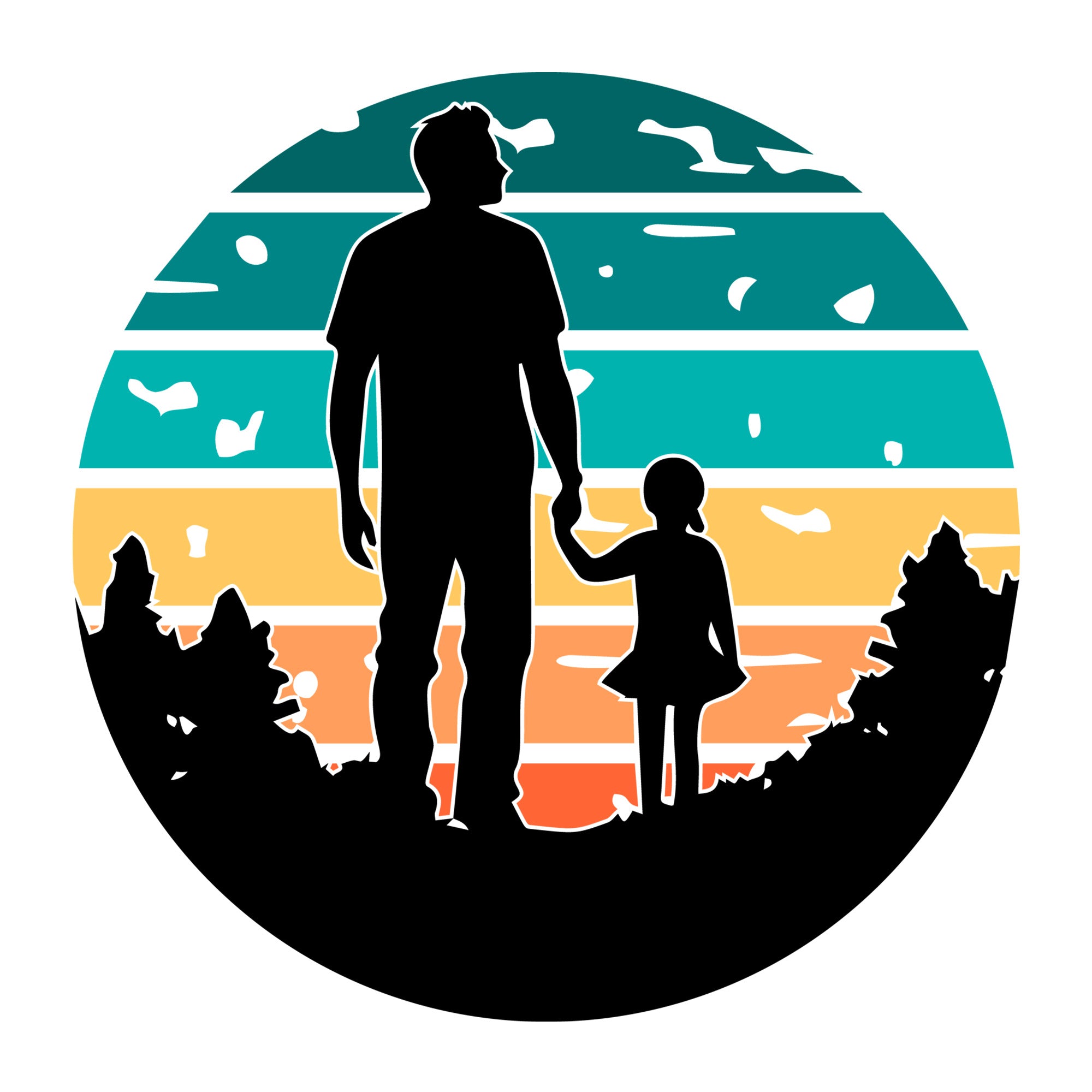 Dad And Daughter Silhouette SVG design for Cricut, Silhouette, laser cutting, vinyl, sublimation, and Father's Day craft projects.