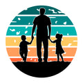 Dad And Kids Silhouette SVG design for Cricut, Silhouette, laser cutting, vinyl, sublimation, and Father's Day craft projects.
