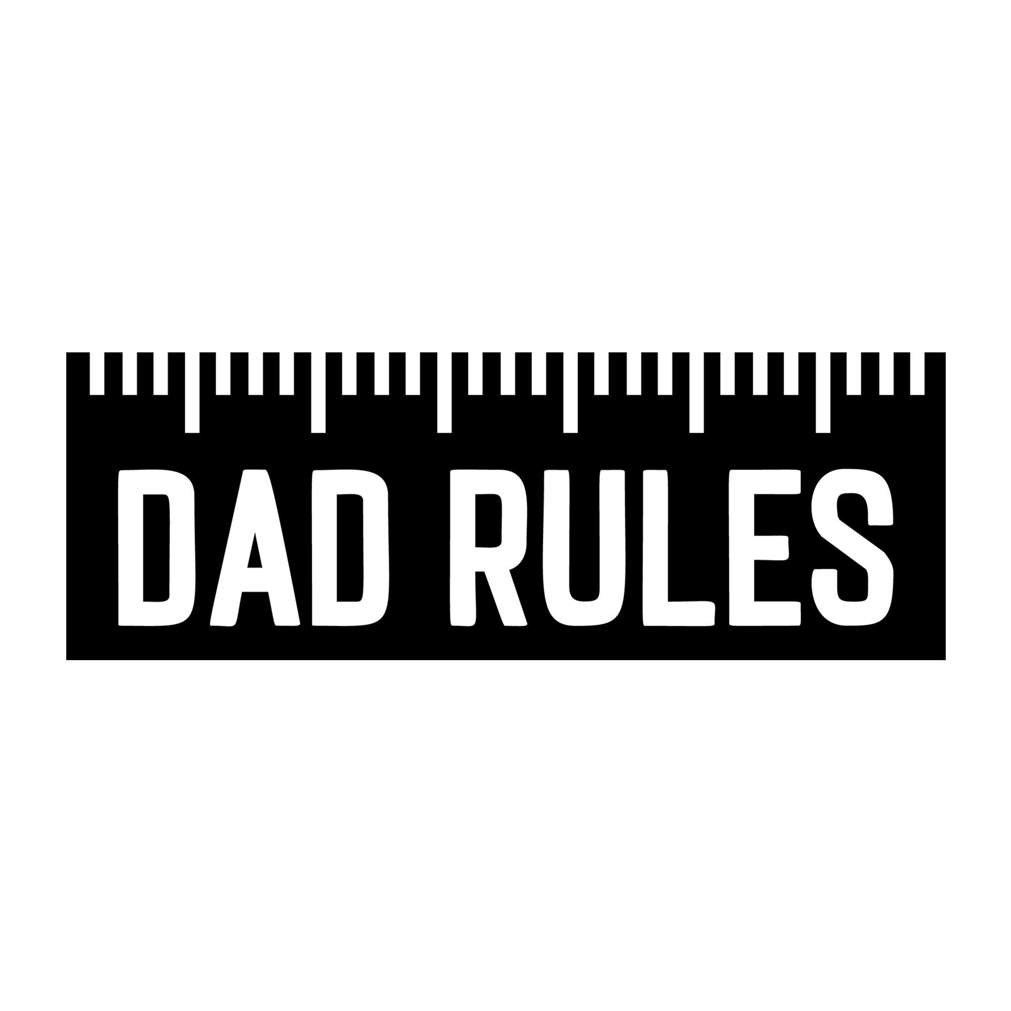Dad Rules SVG design for Cricut, Silhouette, laser cutting, vinyl, sublimation, and Father's Day craft projects.