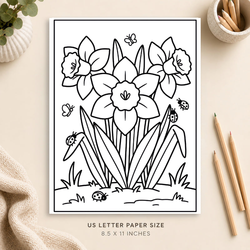 Daffodils Coloring Page 3