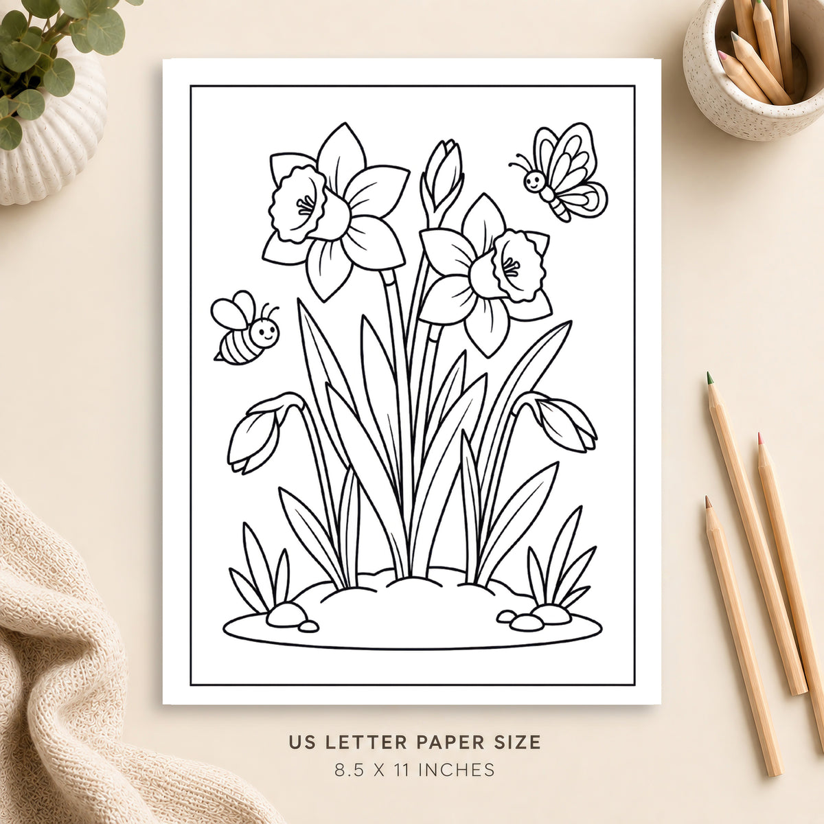 Daffodils Coloring Page 4