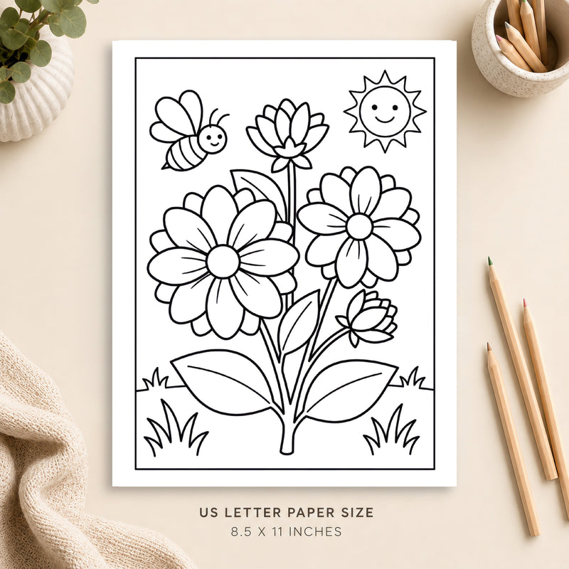 Dahlias Coloring Page 2