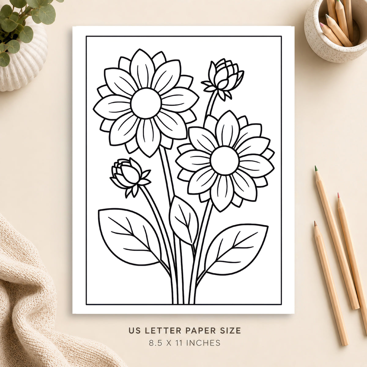 Dahlias Coloring Page 5