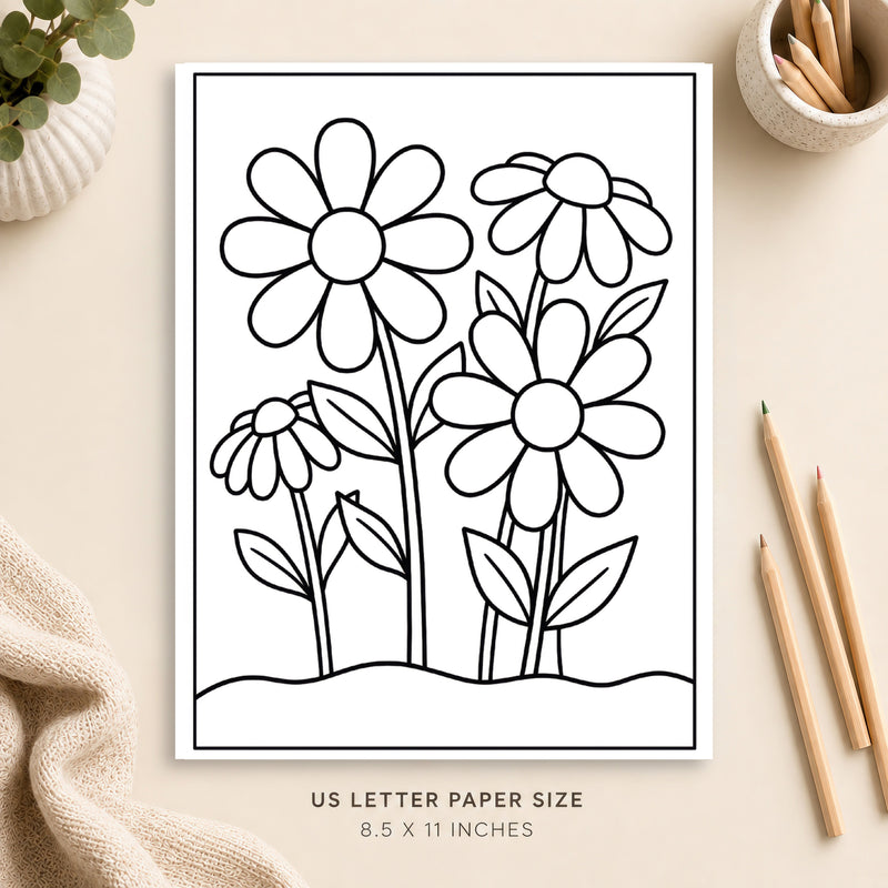 Daisies Coloring Page 3