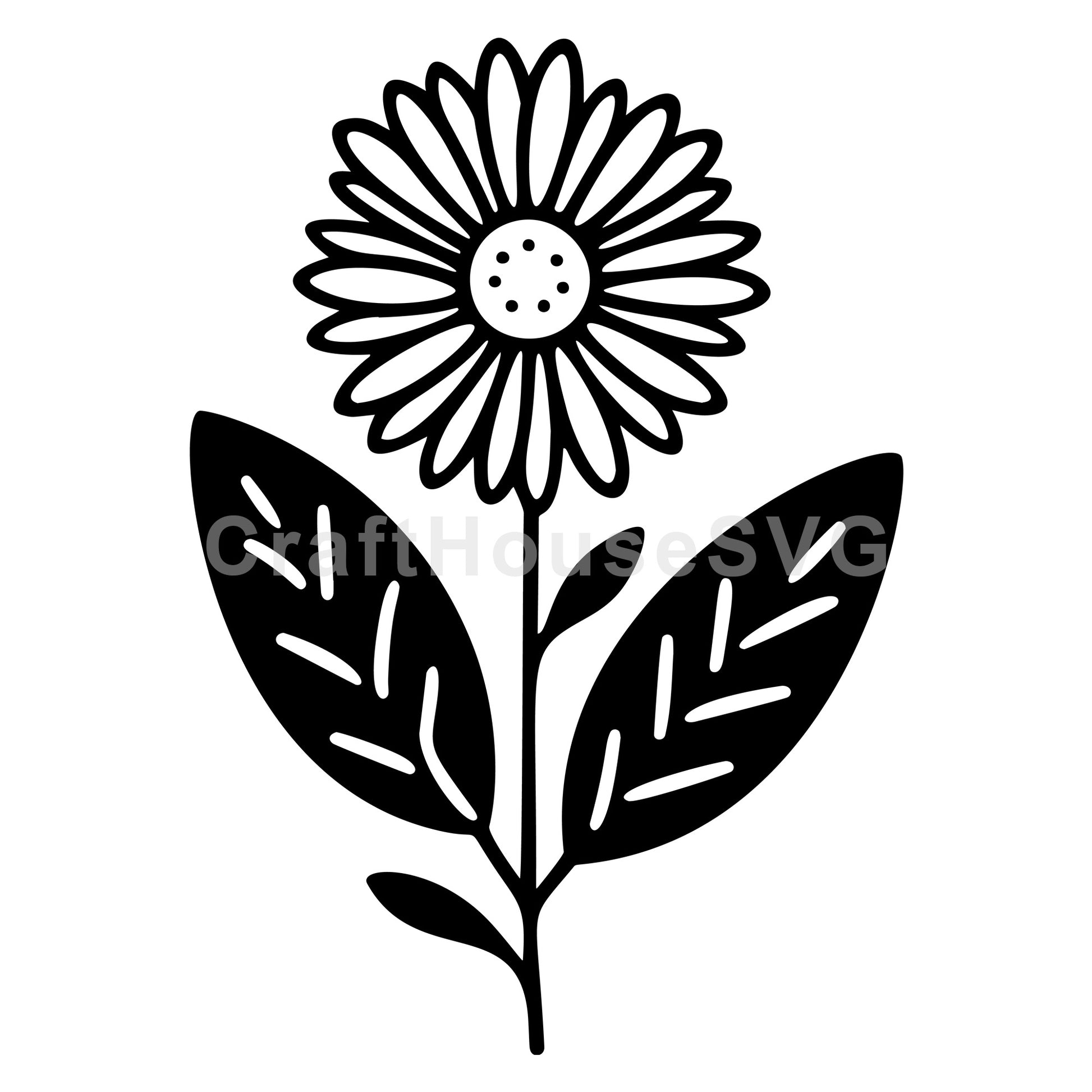 Minimal Daisy Flower SVG - Craft House SVG