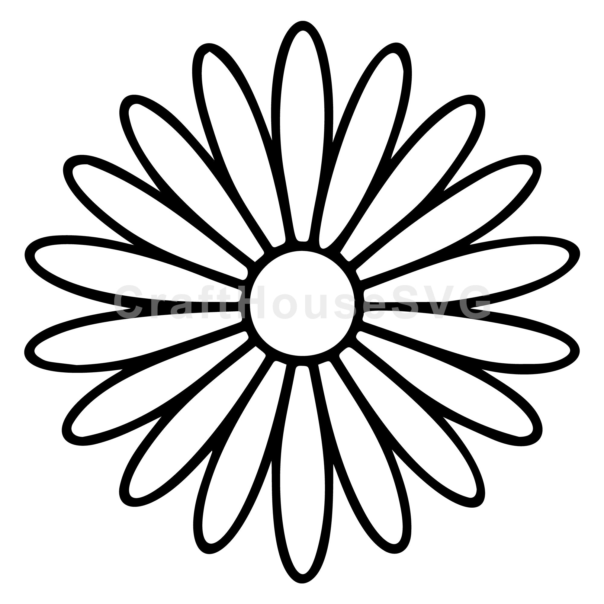 Minimal Daisy Outline SVG