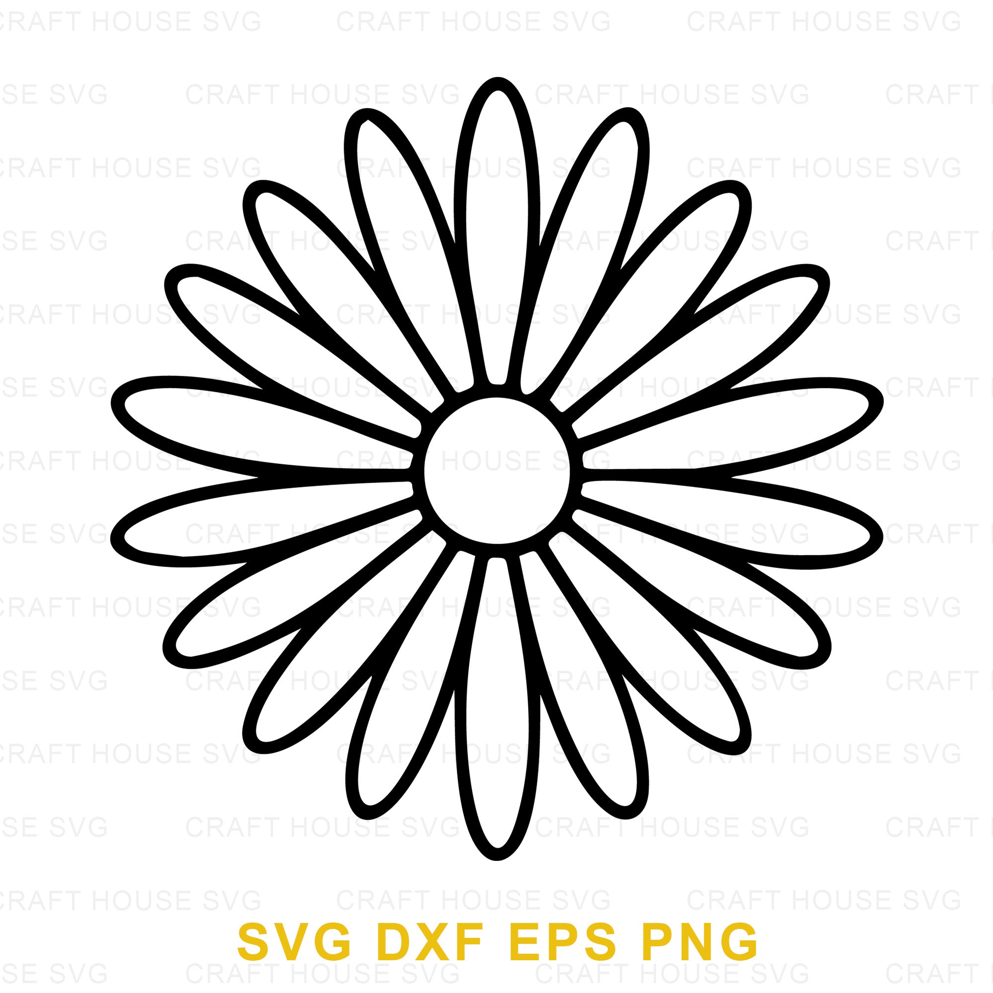 Minimal Daisy Outline SVG