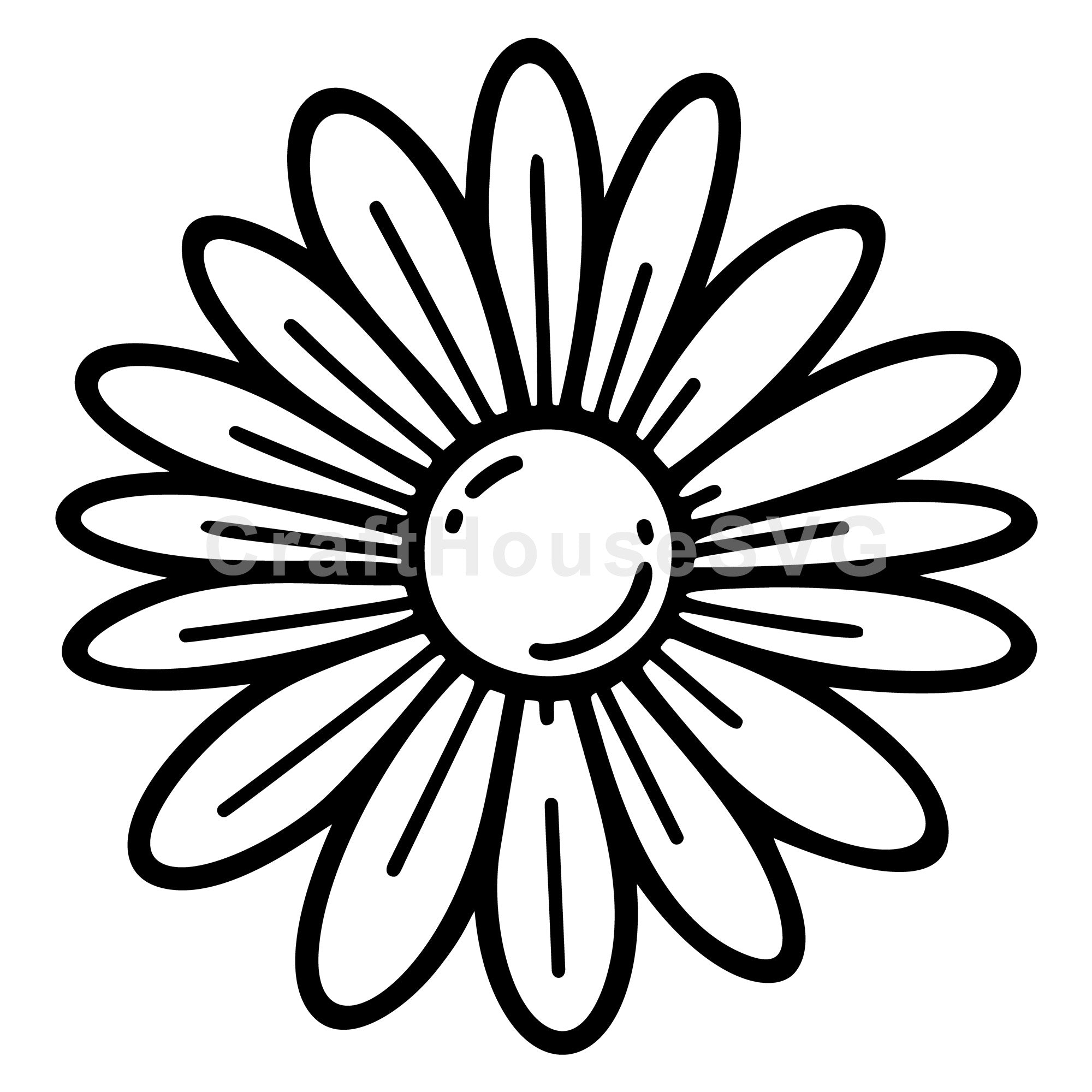 Daisy Flower SVG Outline