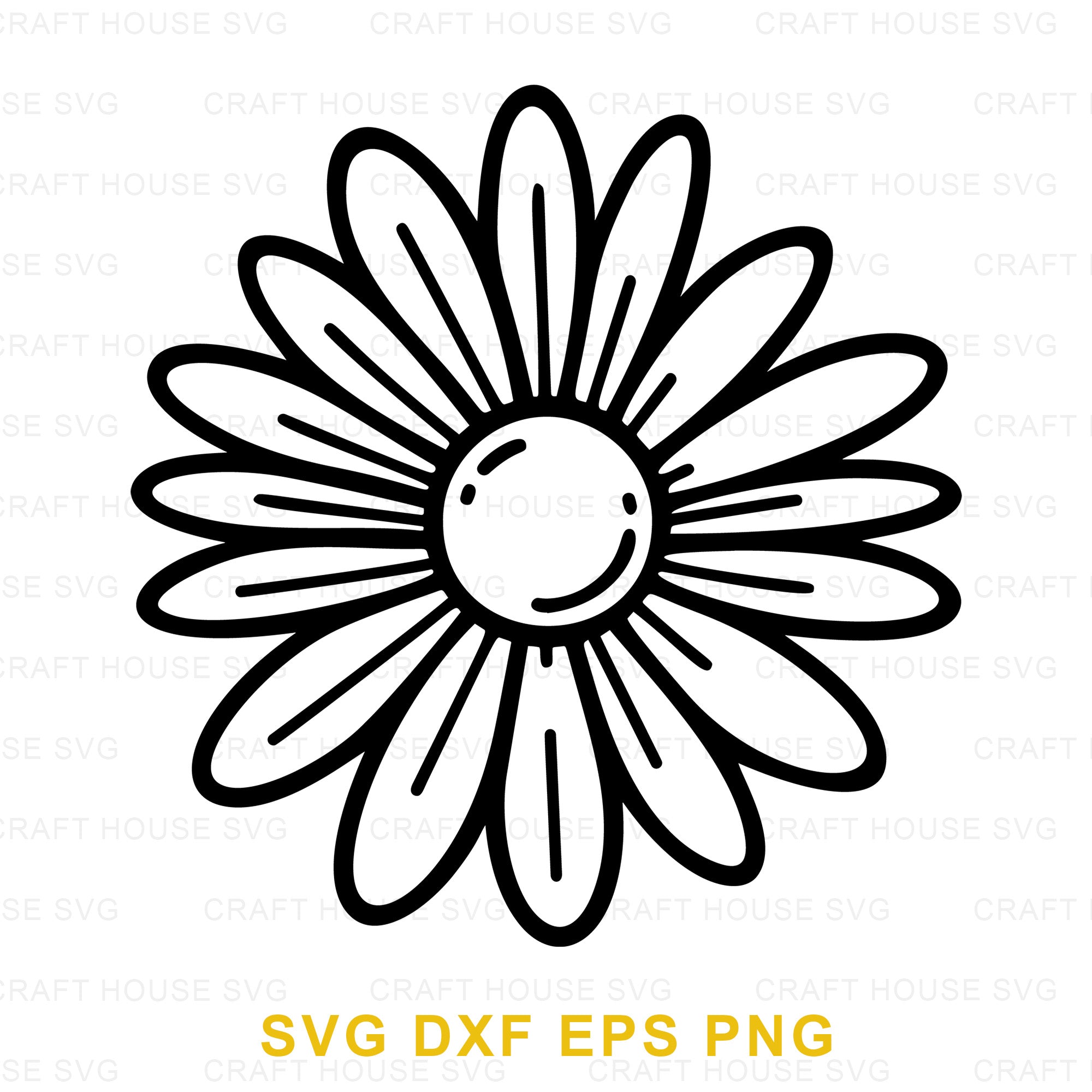 Daisy Flower SVG Outline