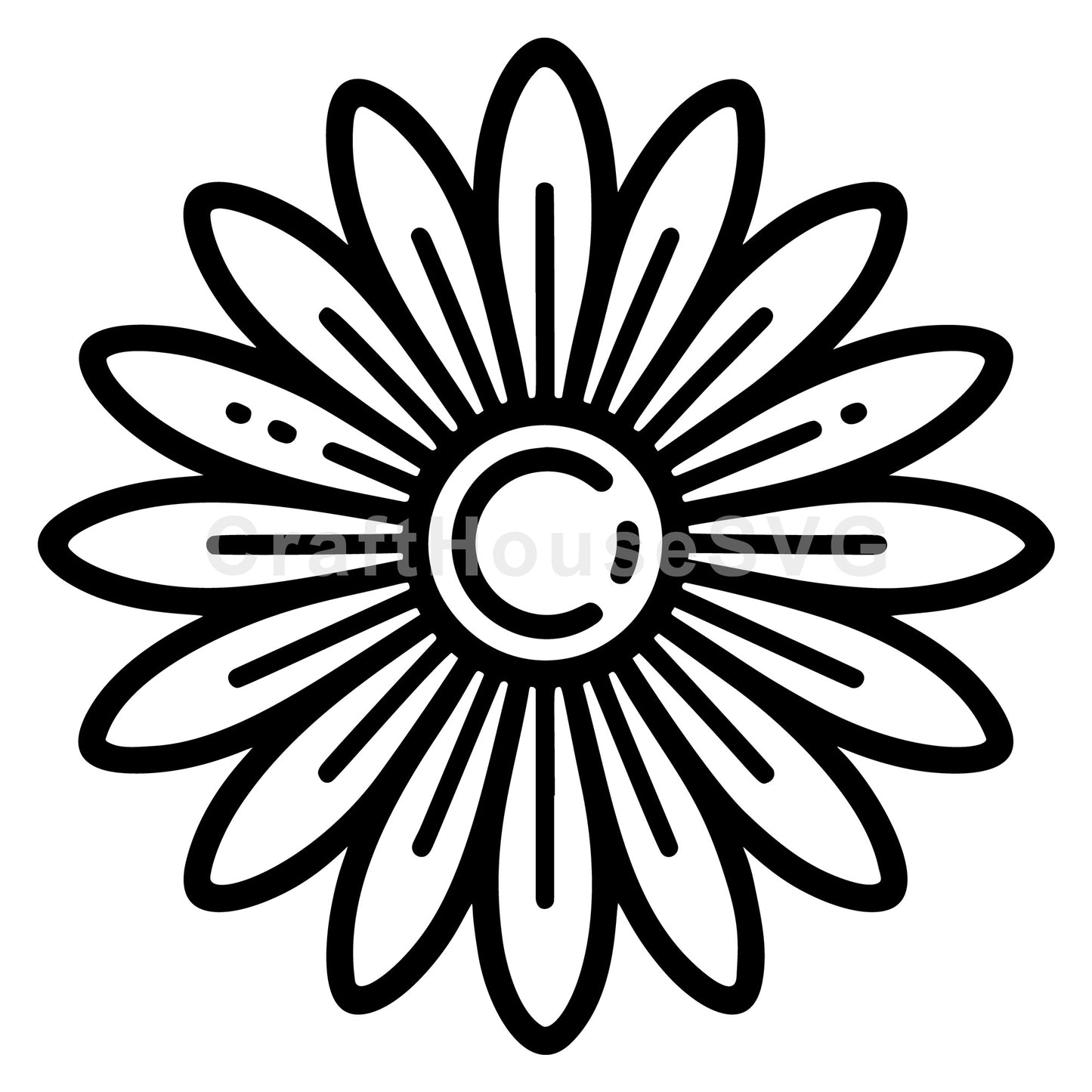 Daisy SVG Minimal Line Art - Craft House SVG
