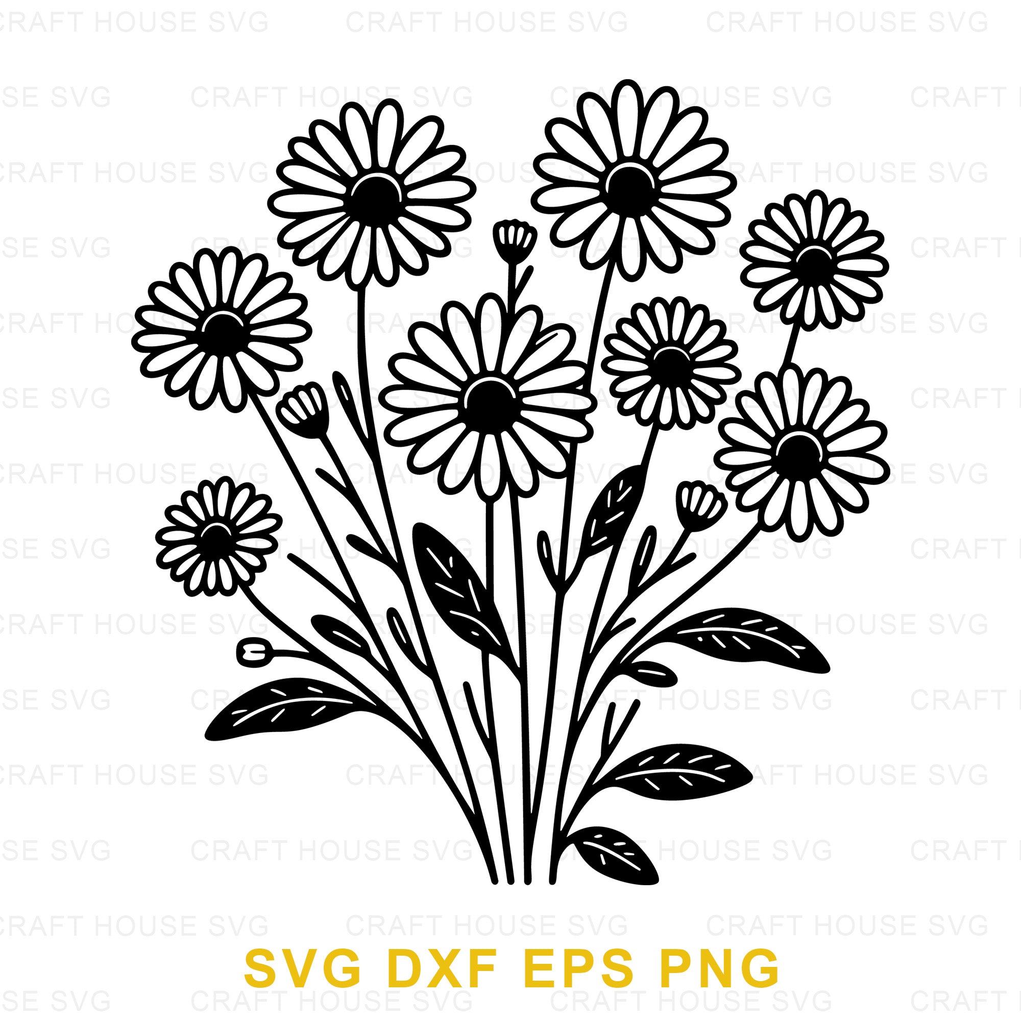 Daisy Floral Bouquet SVG