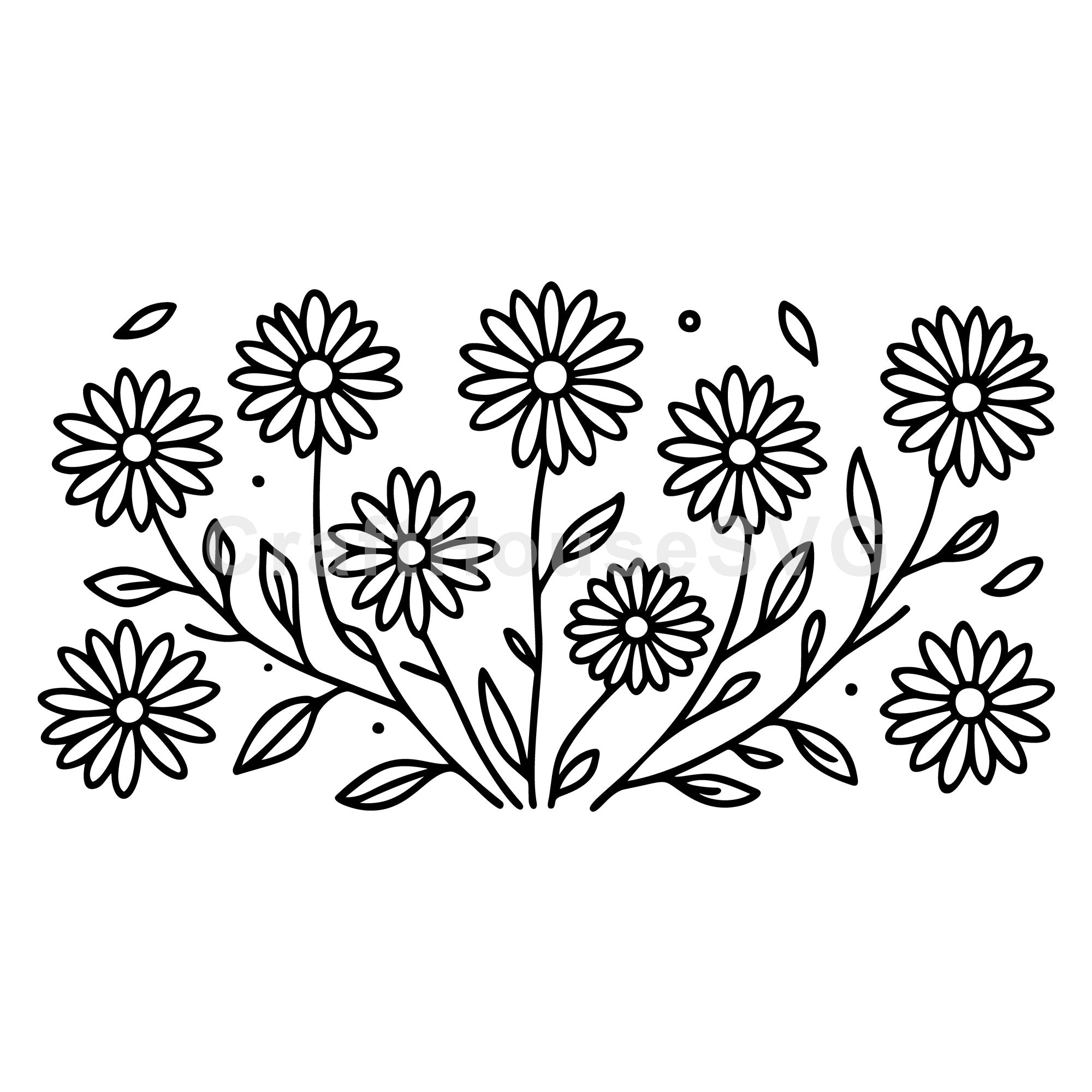 Daisy Decorative Border SVG