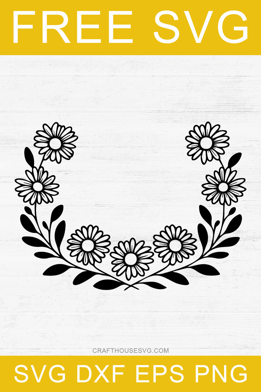 FREE Decorative Daisy Border SVG