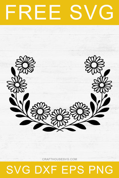 FREE Decorative Daisy Border SVG