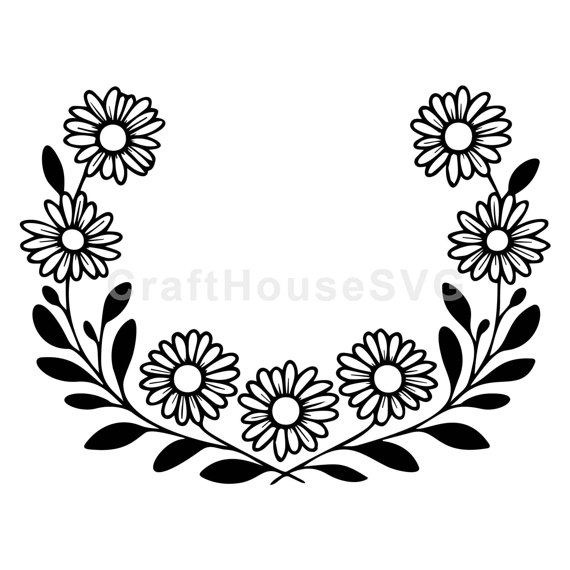 Decorative Daisy Border SVG