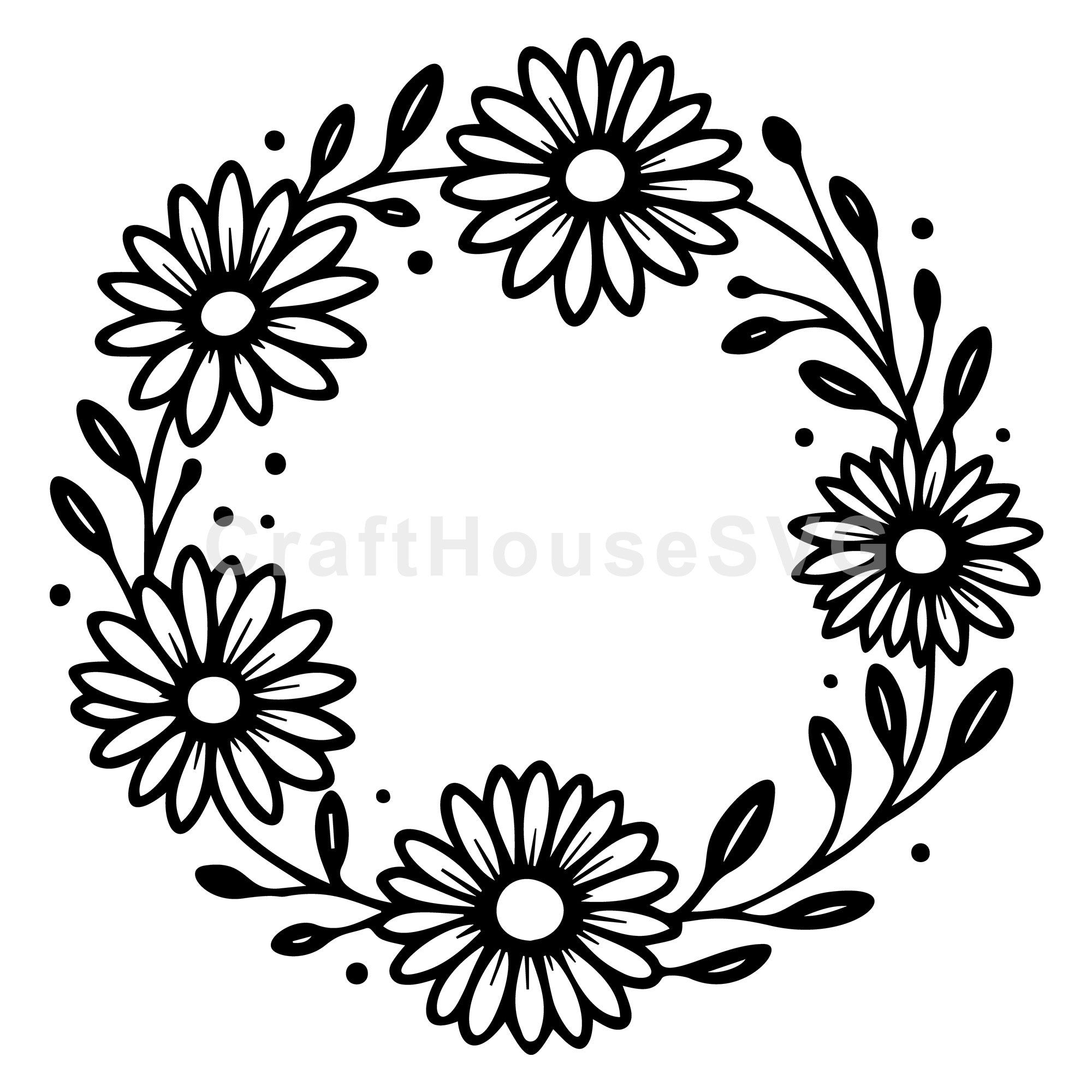 Daisy Wreath SVG