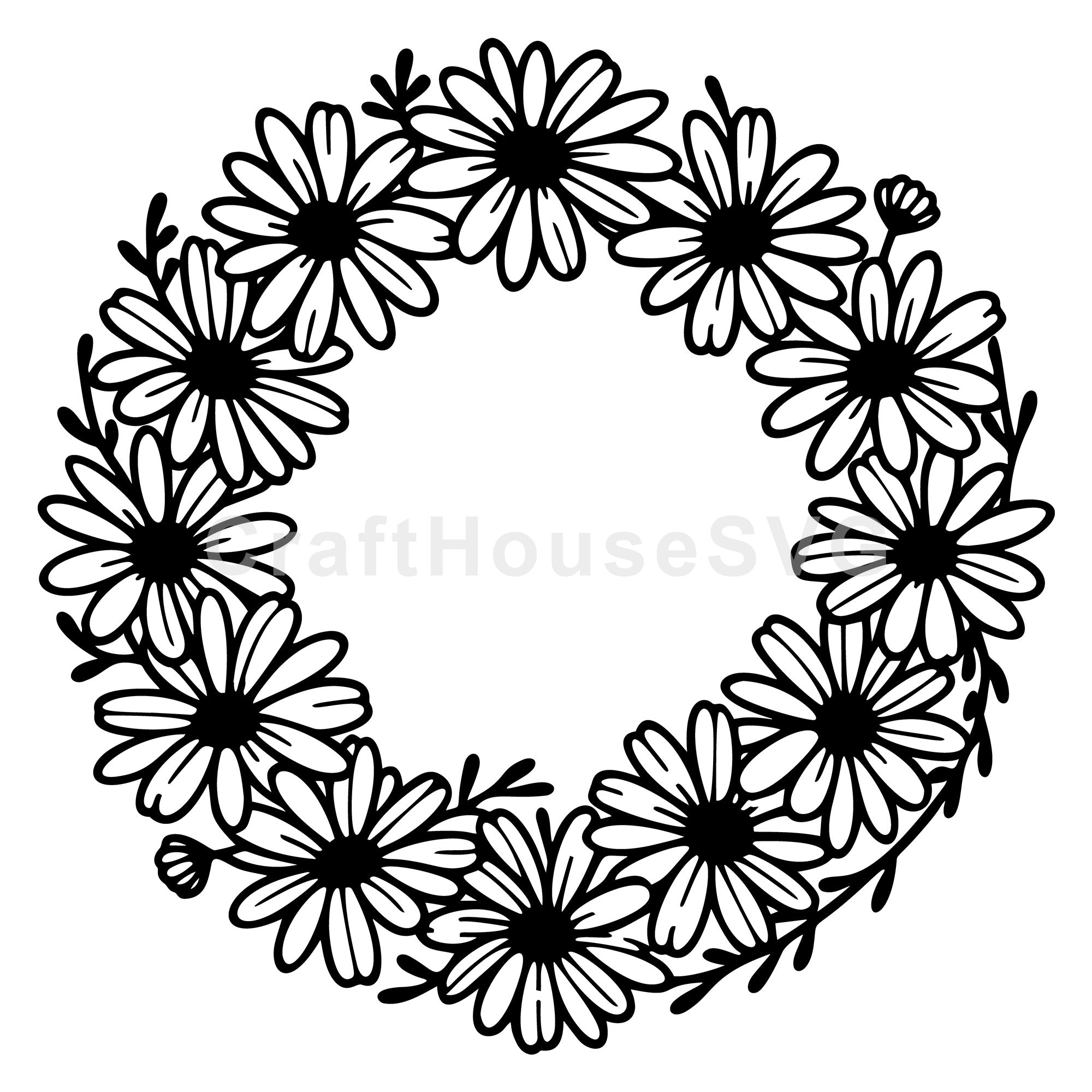 Wreath SVG Daisy Cut Files