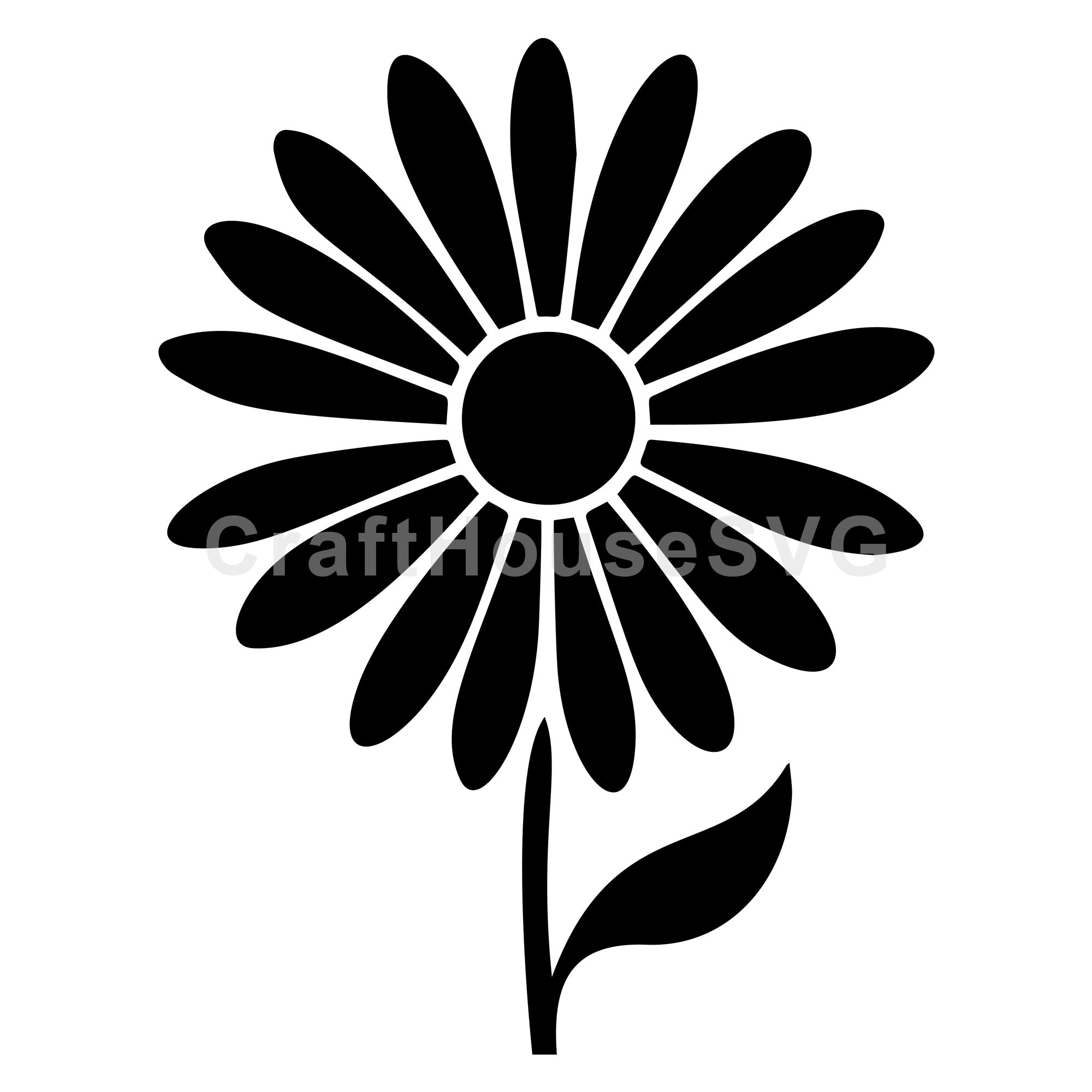 Daisy Flower Silhouette SVG