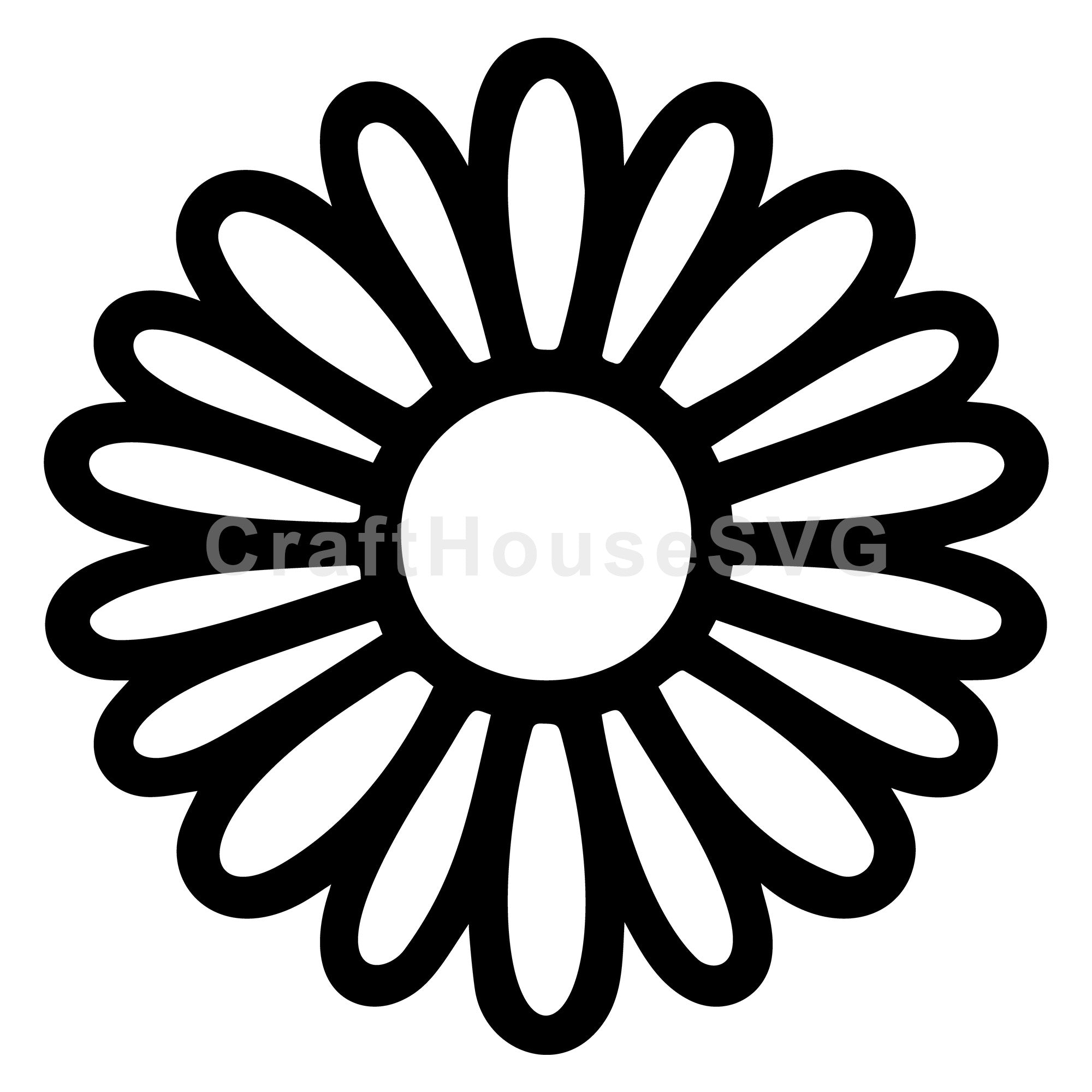 Simple Daisy SVG Outline