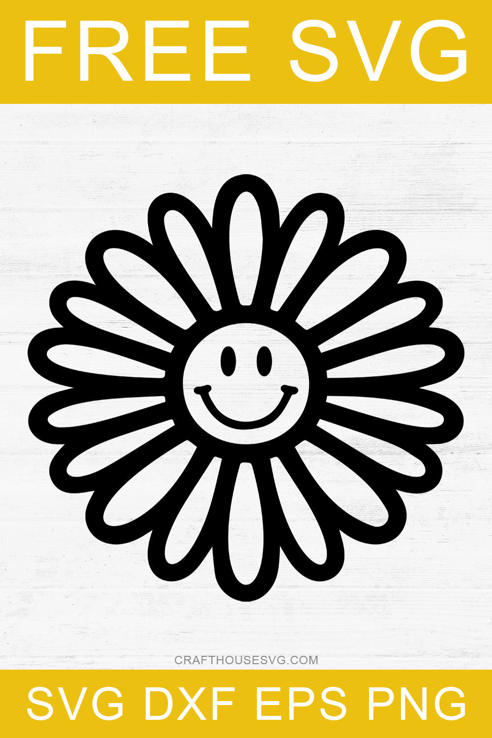 FREE Daisy Smiley Face SVG